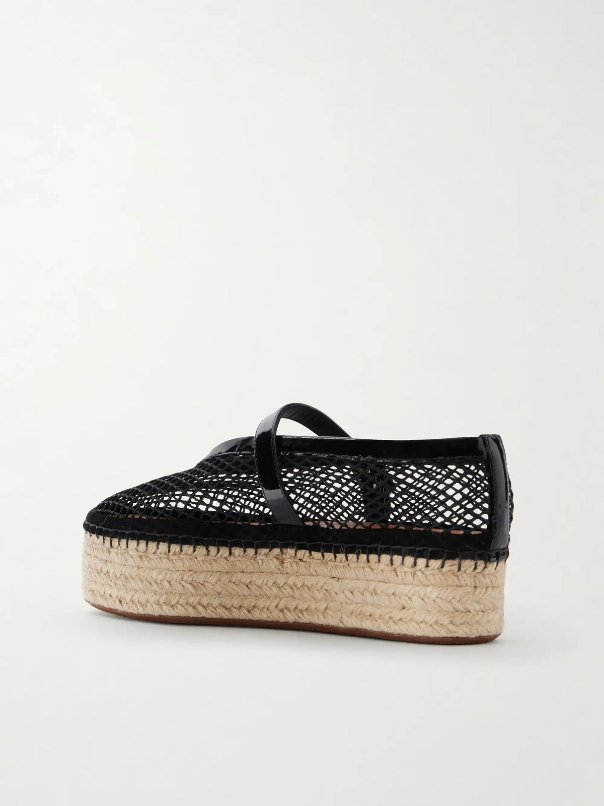 Buckled Mesh Platform Espadrille Sandals