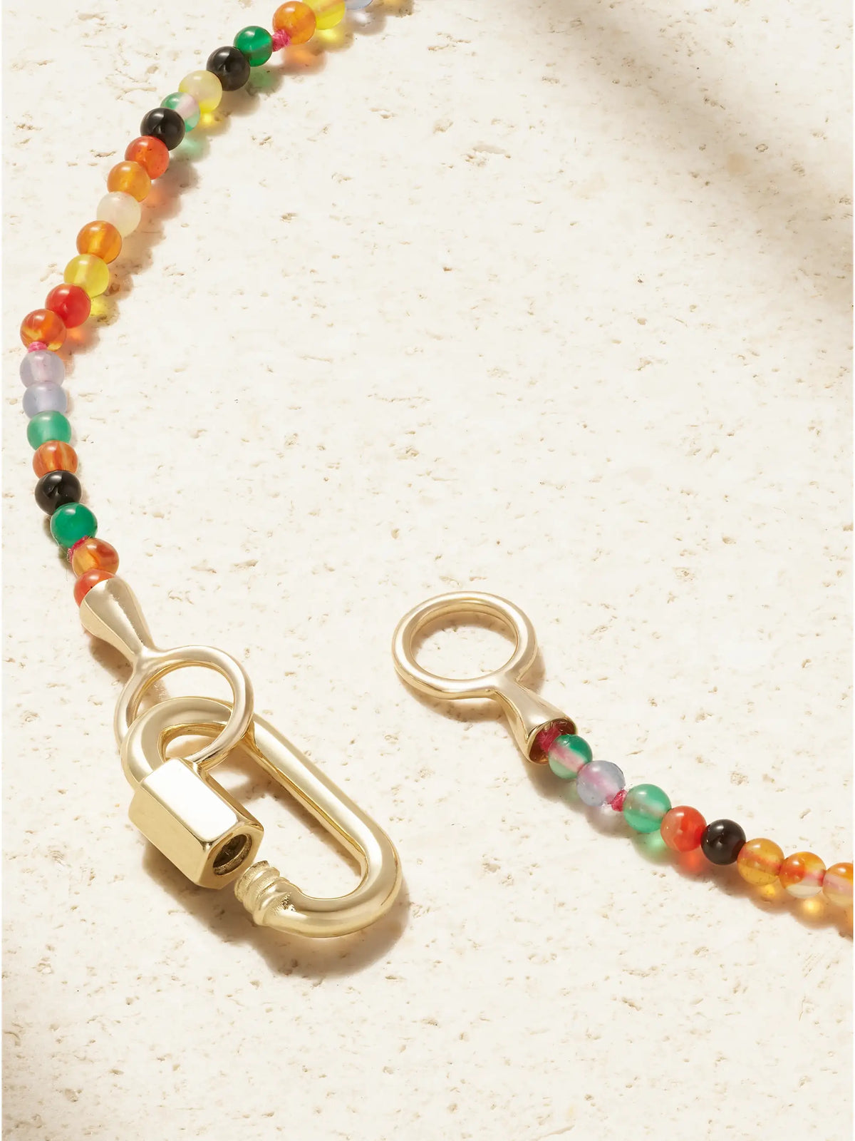 Itty Bitty Strand + Babylock 14-karat Gold Agate Necklace