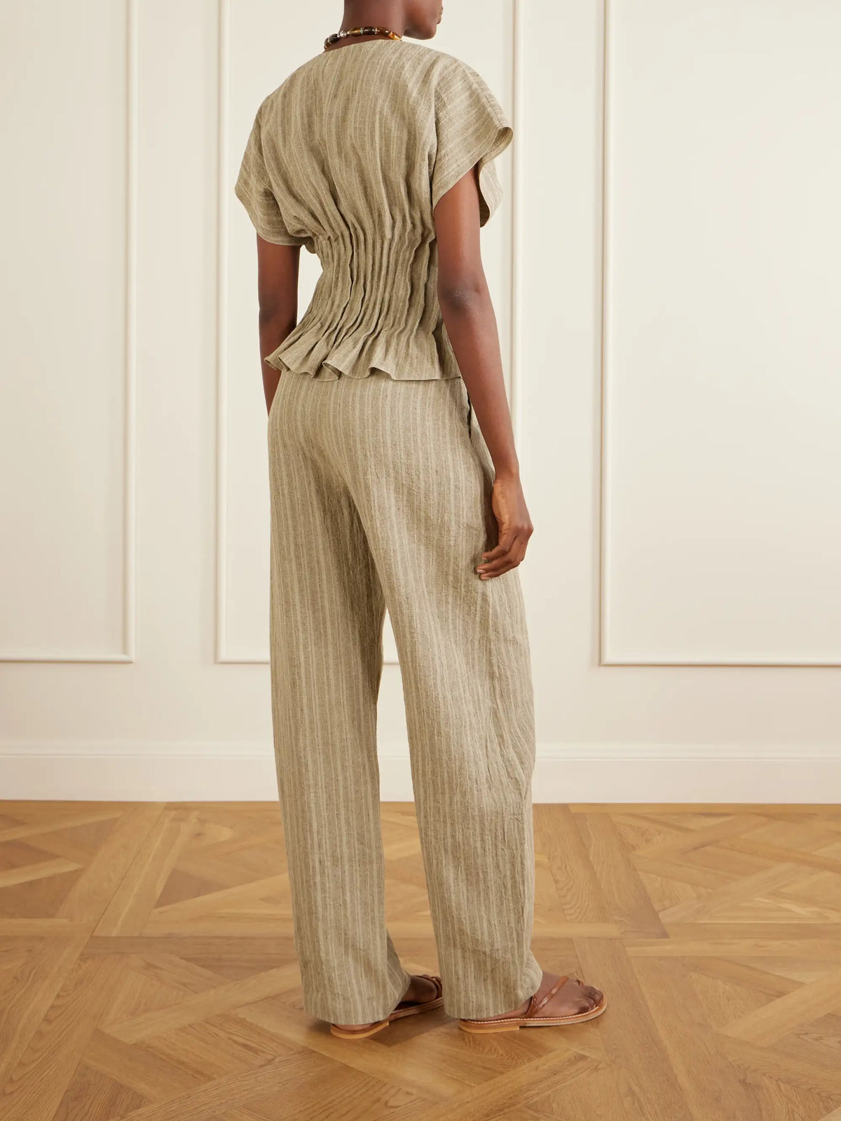 Camila Gathered Linen Top