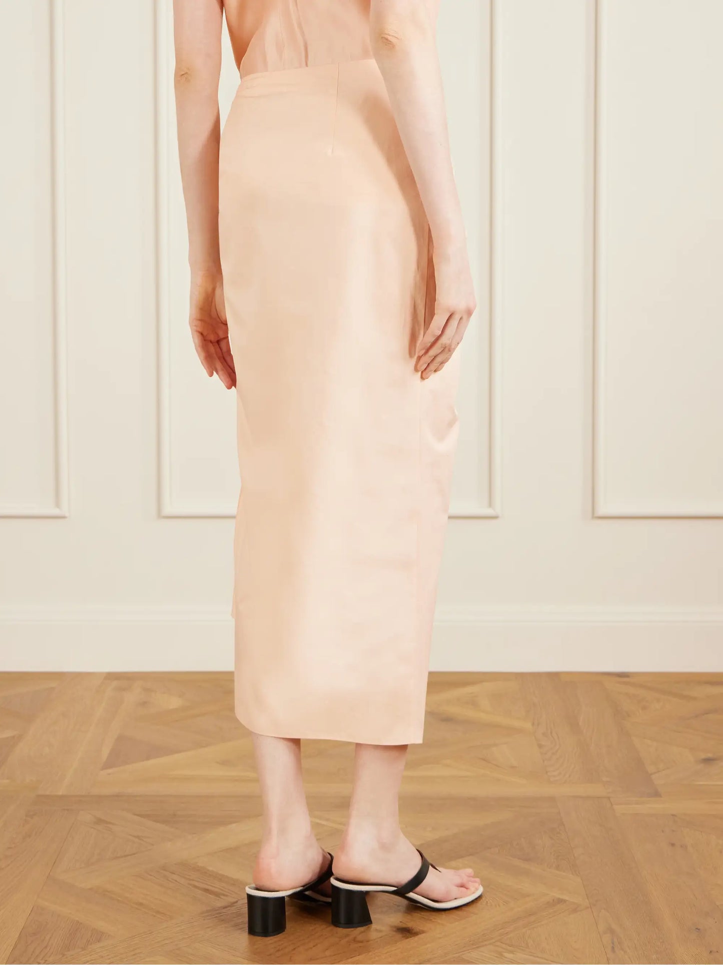Shay Tie-detailed Draped Cotton-poplin Wrap Midi Skirt