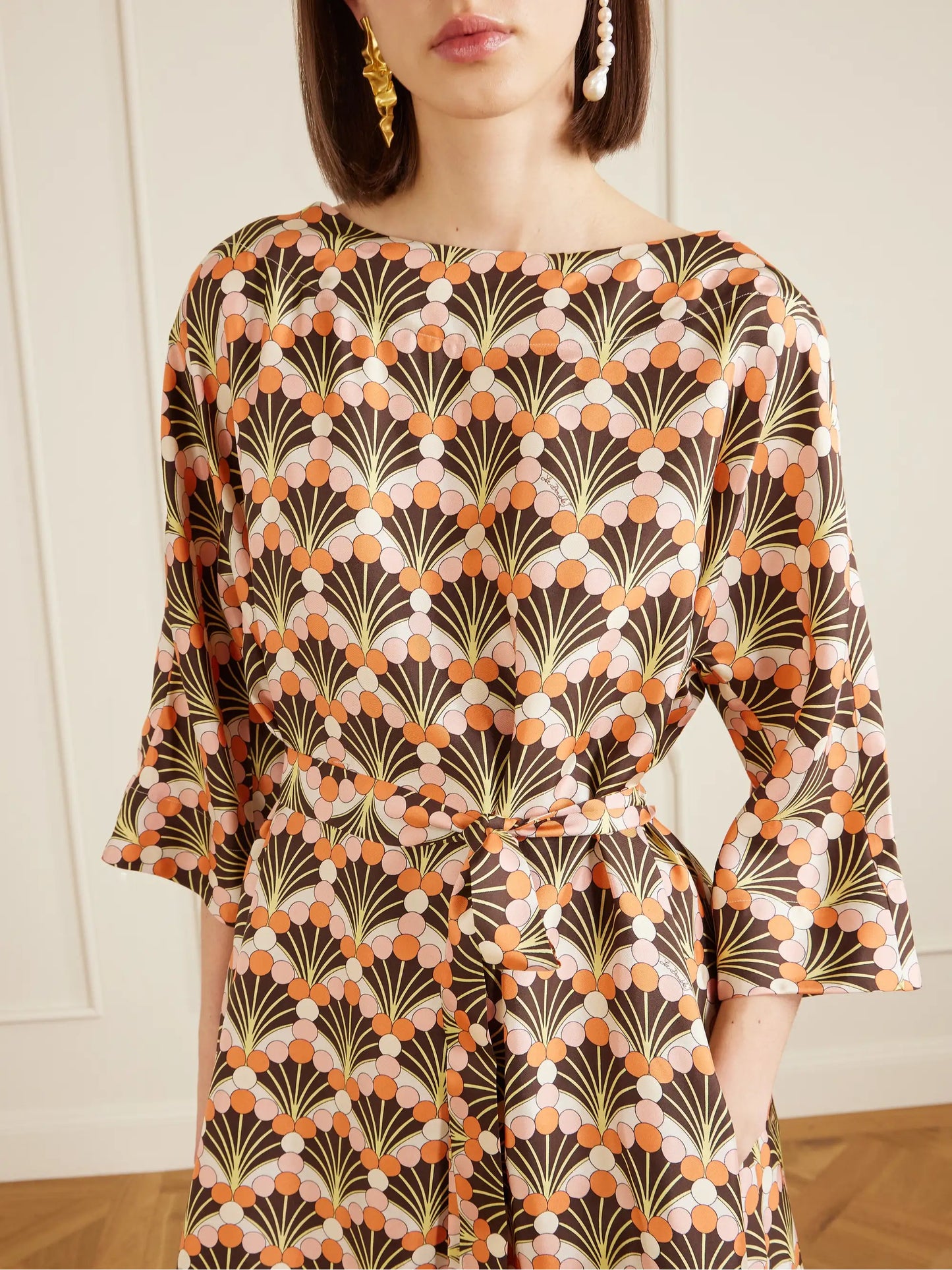 Muumuu Silk-twill Midi Dress