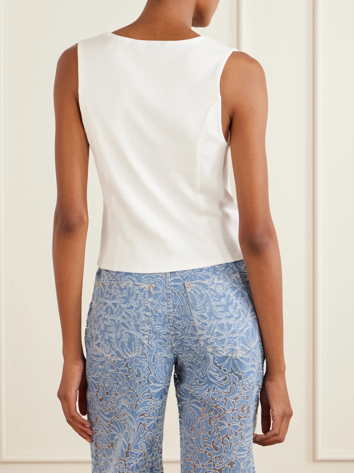 Quenby Ribbed Cotton-blend Tank Top