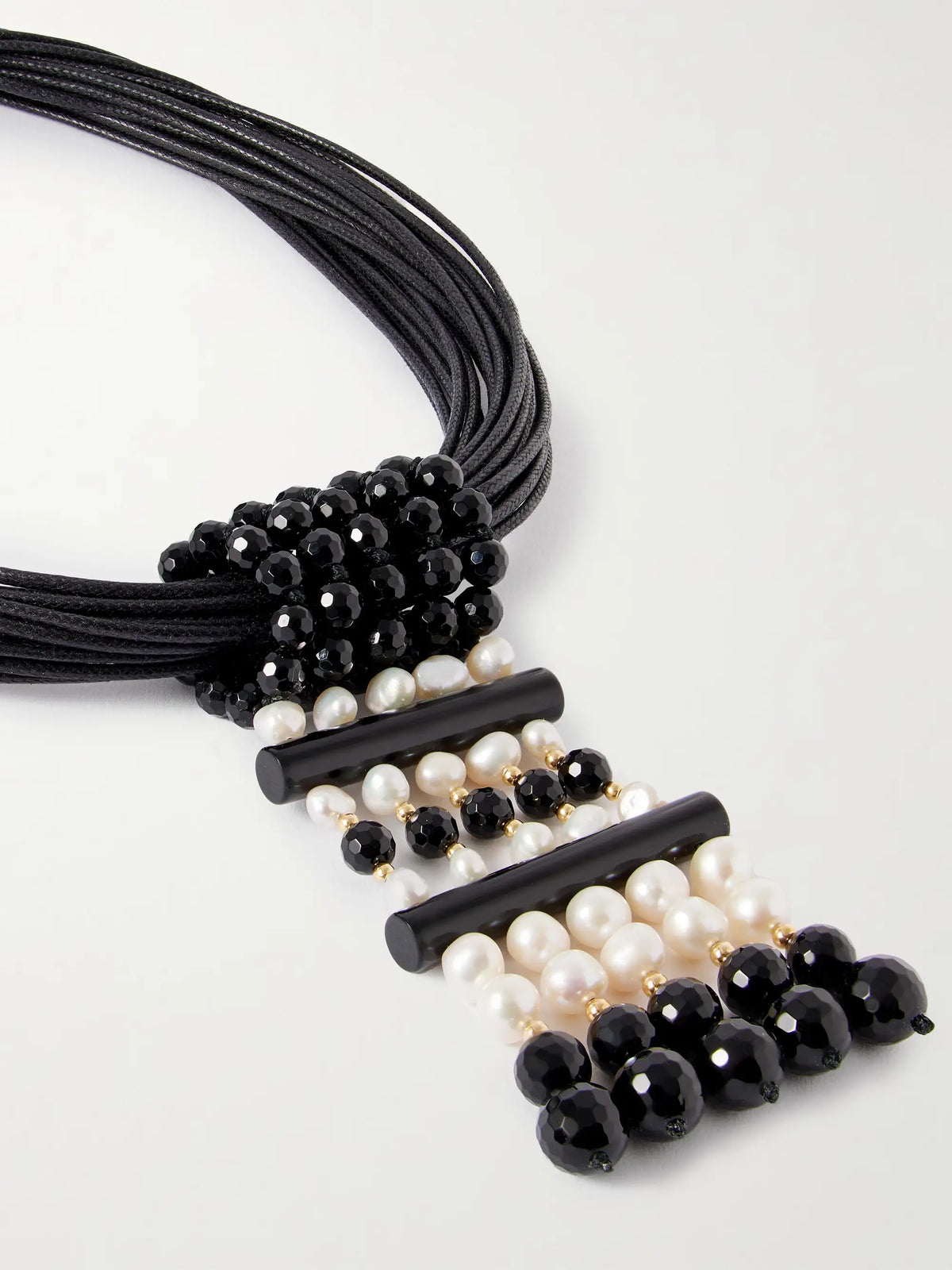 Sculptural Pearl, Onyx And 18-karat Gold Cord Necklace