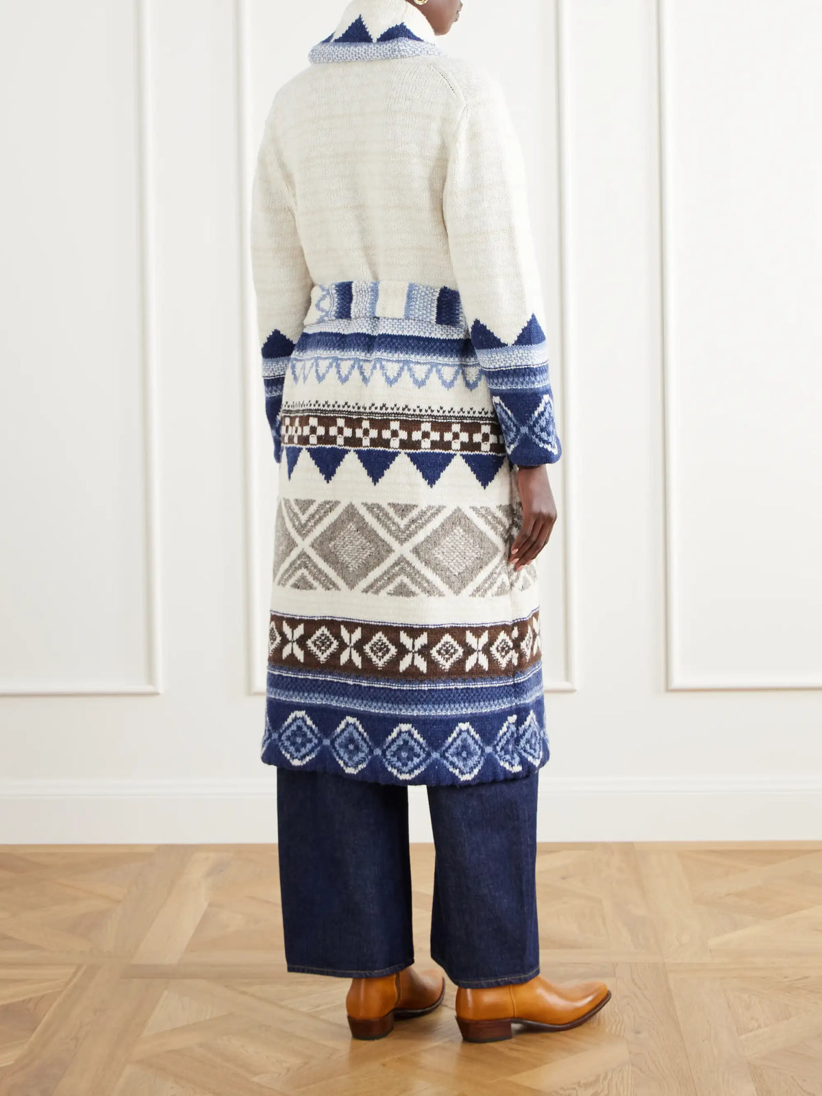 Polo Ralph Lauren Belted Intarsia-knit Wool Cardigan