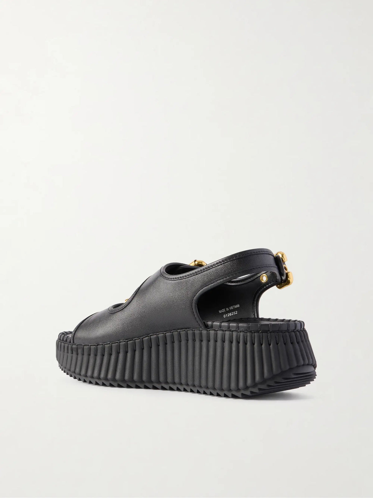 Nama Buckled Leather Wedge Sandals