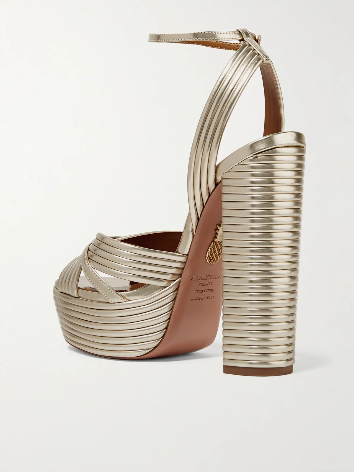 Sundance 140 Metallic Leather Platform Sandals