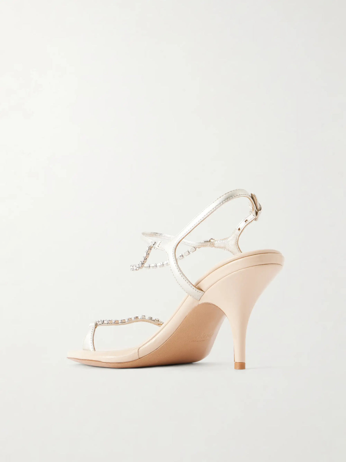 Crystal-embellished Metallic Leather Sandals