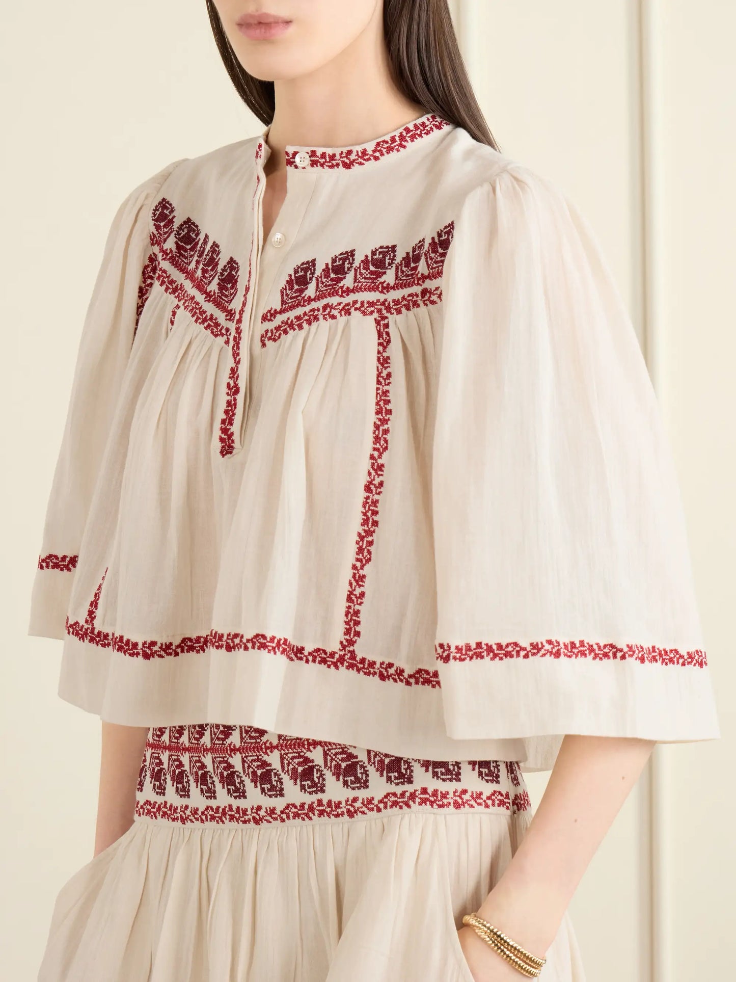 Juline Embroidered Organic Cotton Shirt