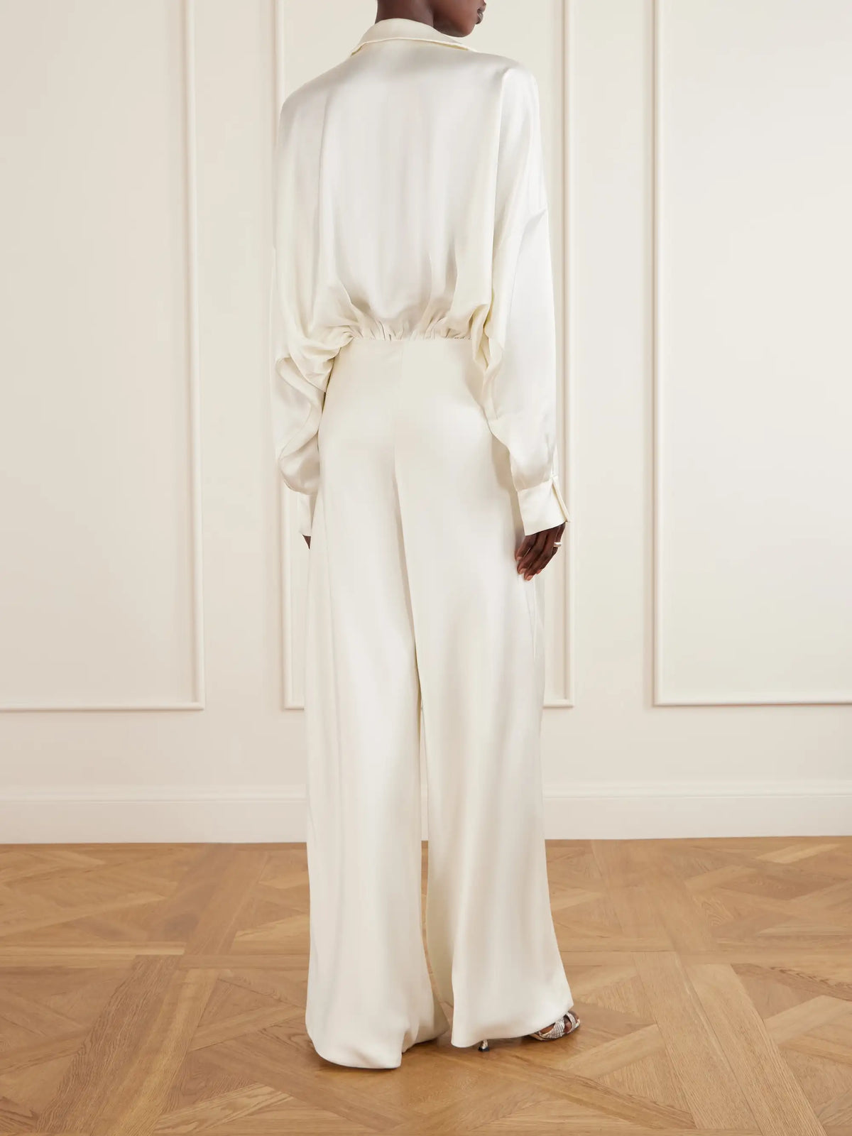 Boyfriend Shirt Satin Bodysuit