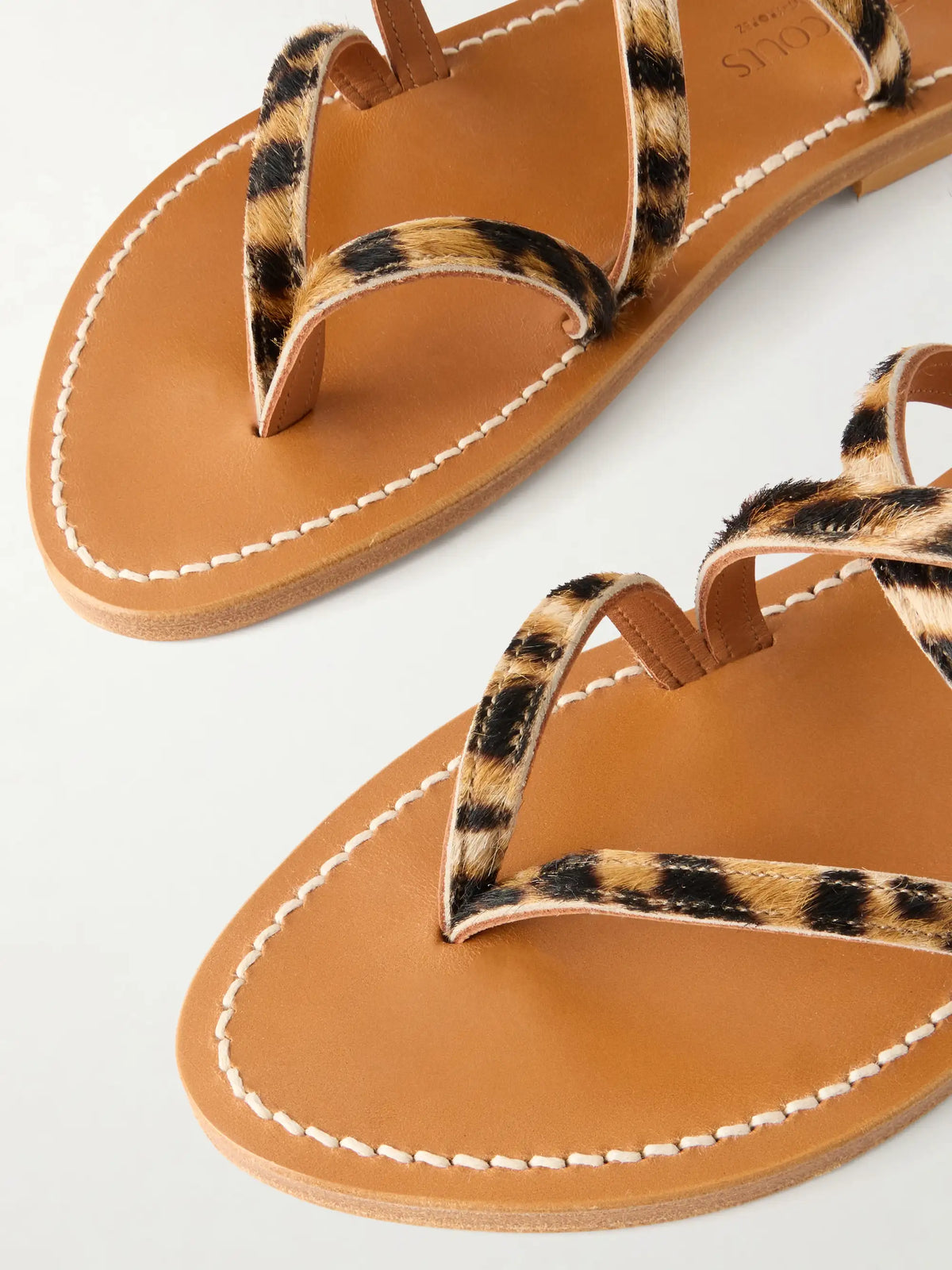 Epicure Leopard-print Calf Hair Thong Sandals