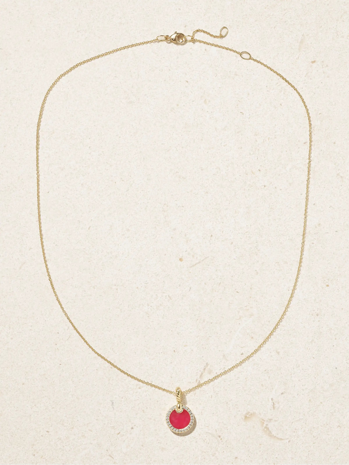 Petite Elements 18-karat Gold, Rhodonite And Diamond Necklace