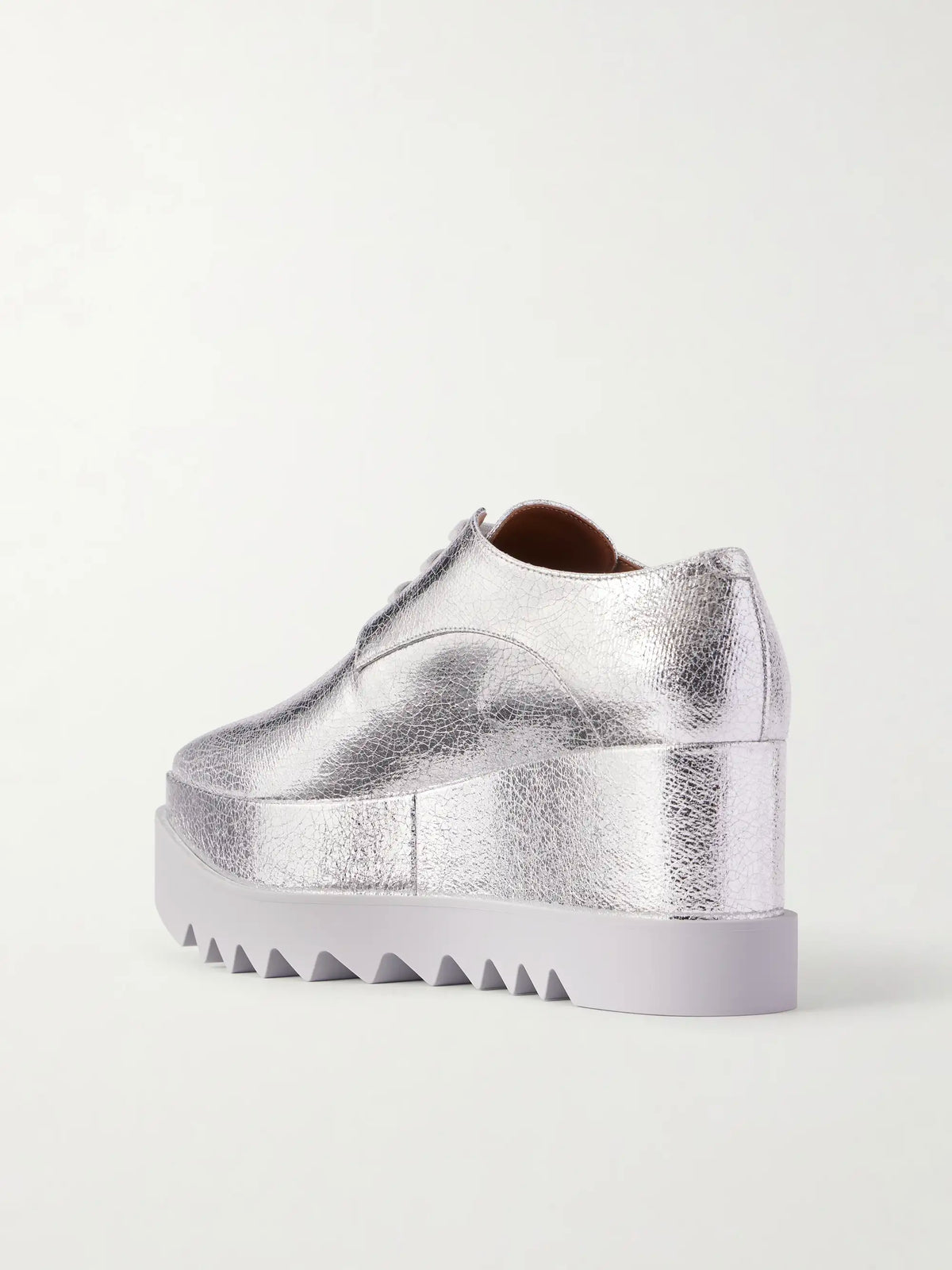 Elyse Woven Metallic Vegetarian Leather Platform Brogues