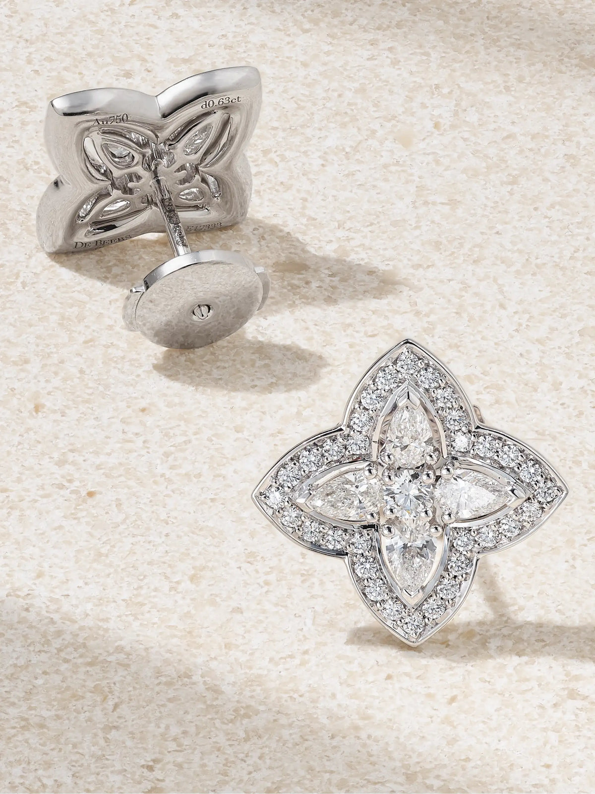 Lotus By De Beers 18-karat White Gold Diamond Earrings