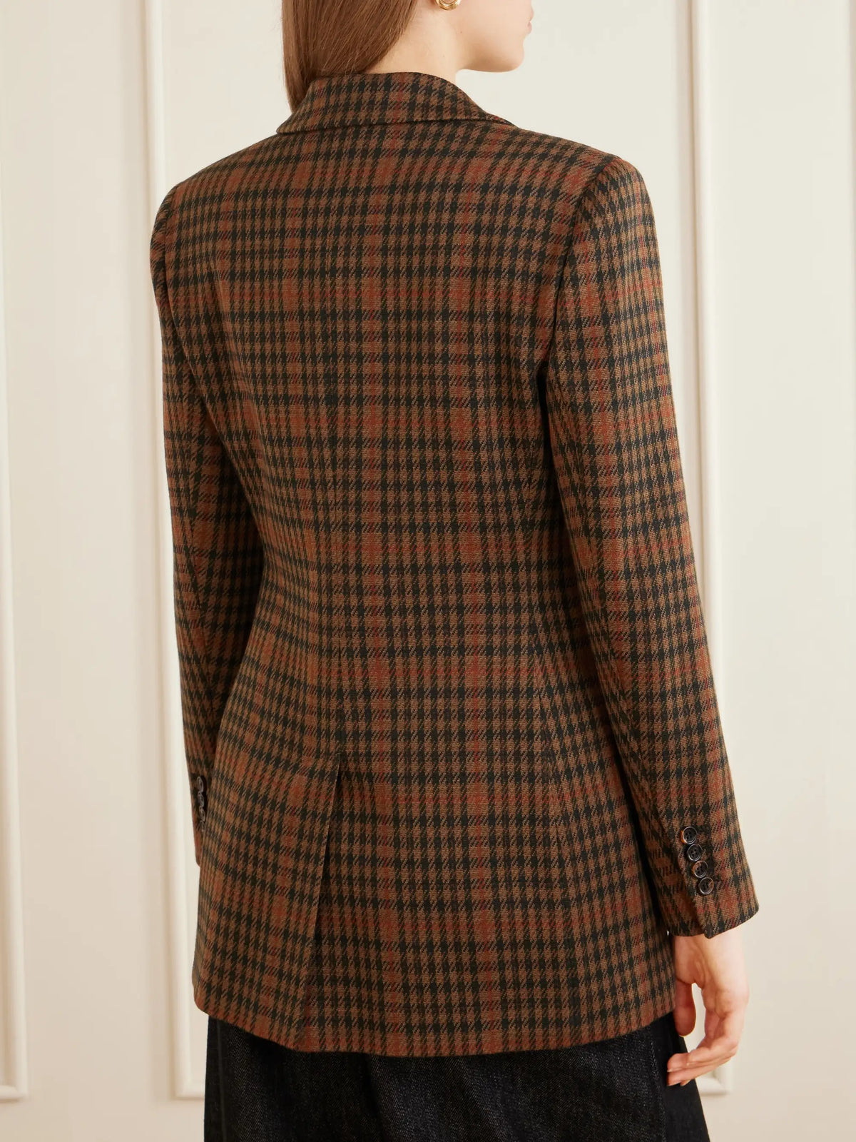 Max Mara Galosce Houndstooth Wool And Cotton-blend Blazer