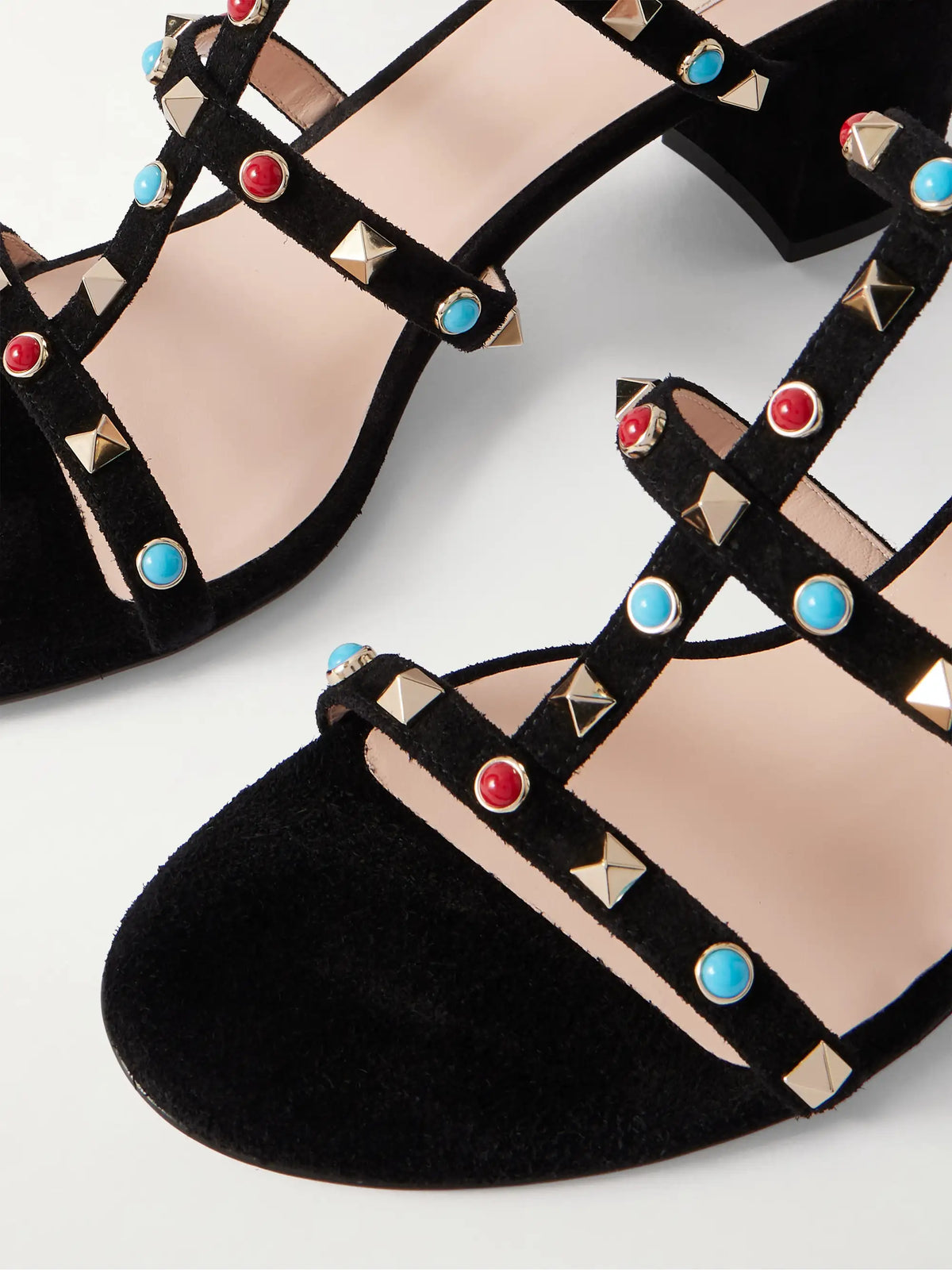Rockstud 60 Embellished Leather Mules