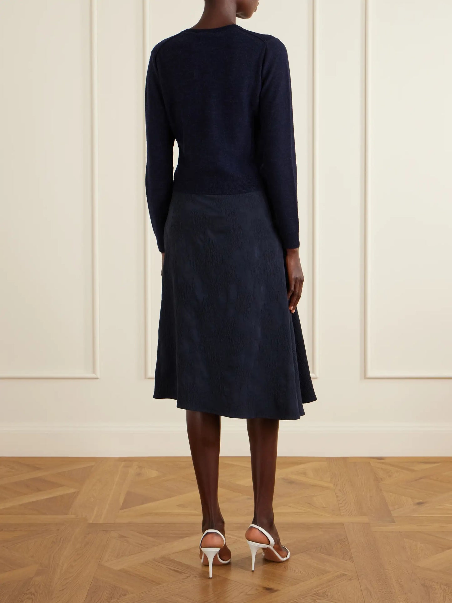 Embroidered Wool-blend Cardigan