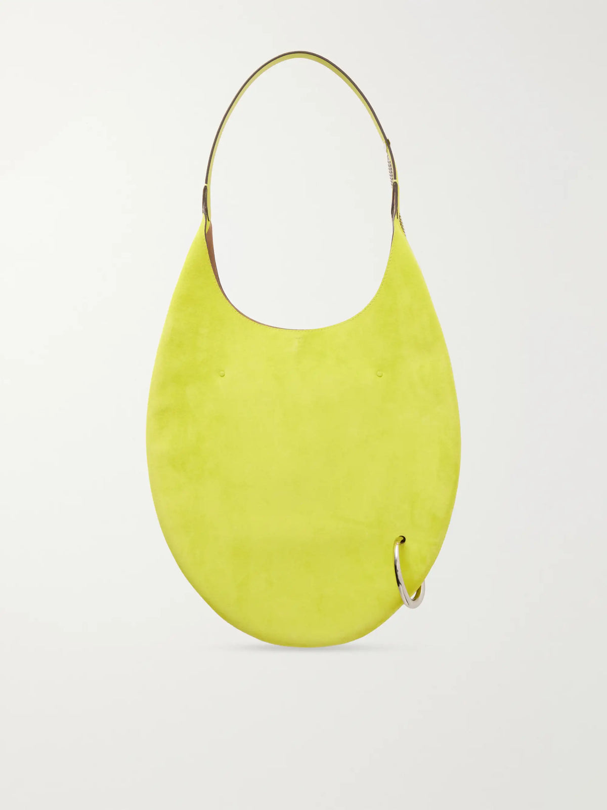 Pierced Embellished Suede Shoulder Bag