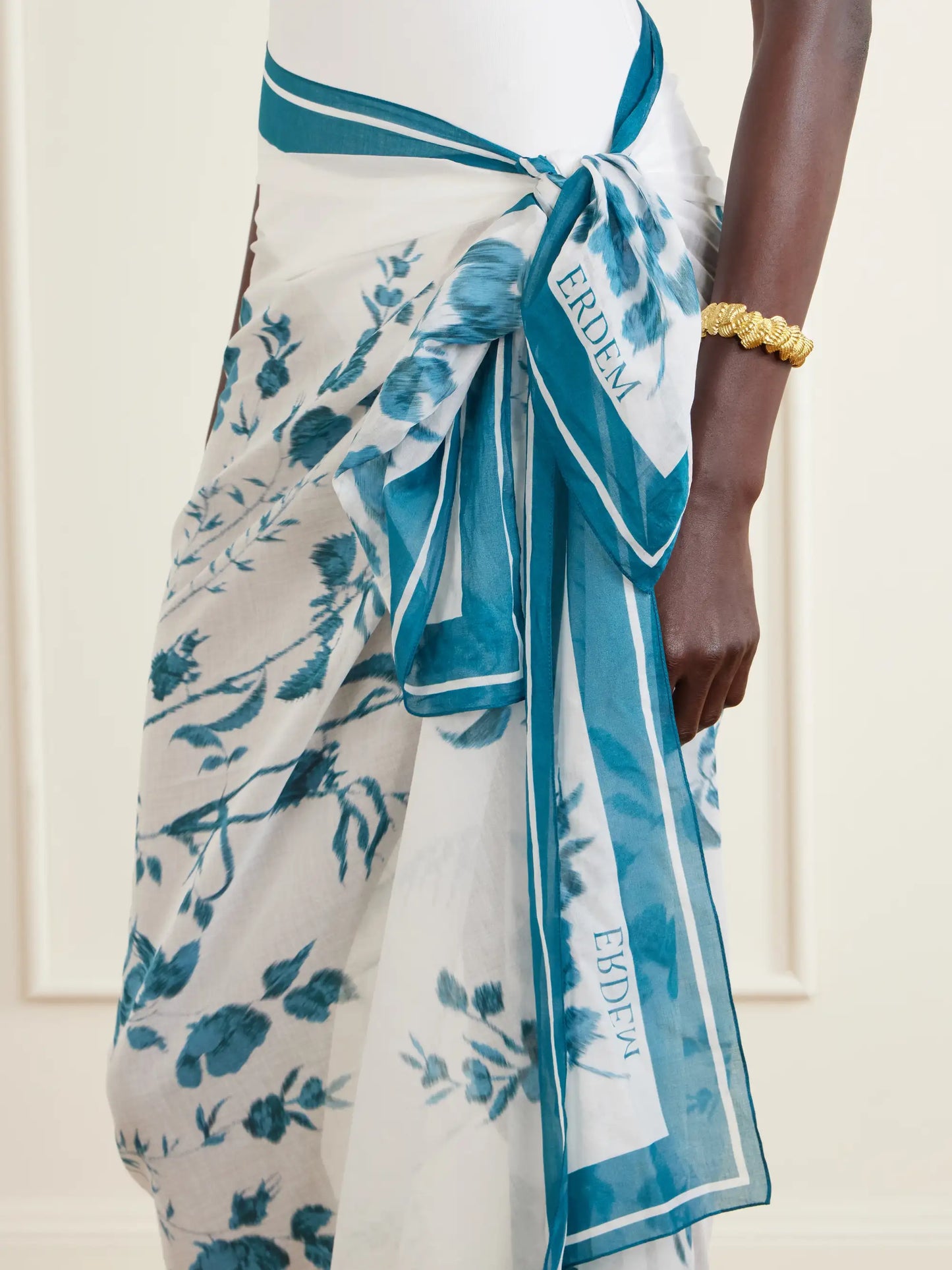 Floral-print Cotton-voile Pareo