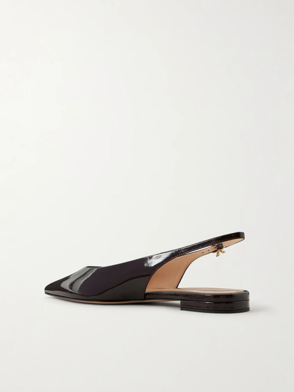 Robbie Polished-leather Slingback Flats