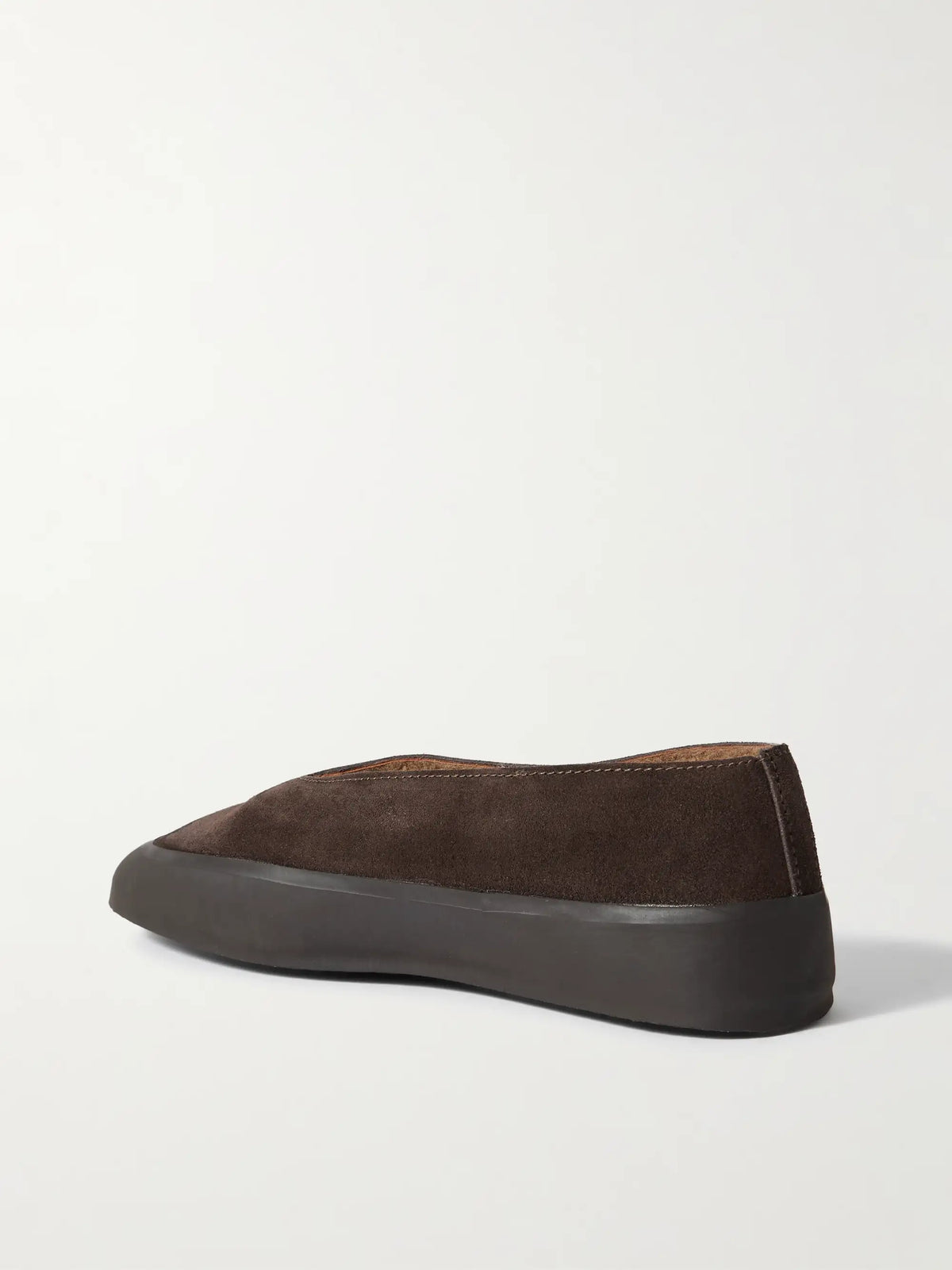 Shearling-lined Suede Ballet Flats