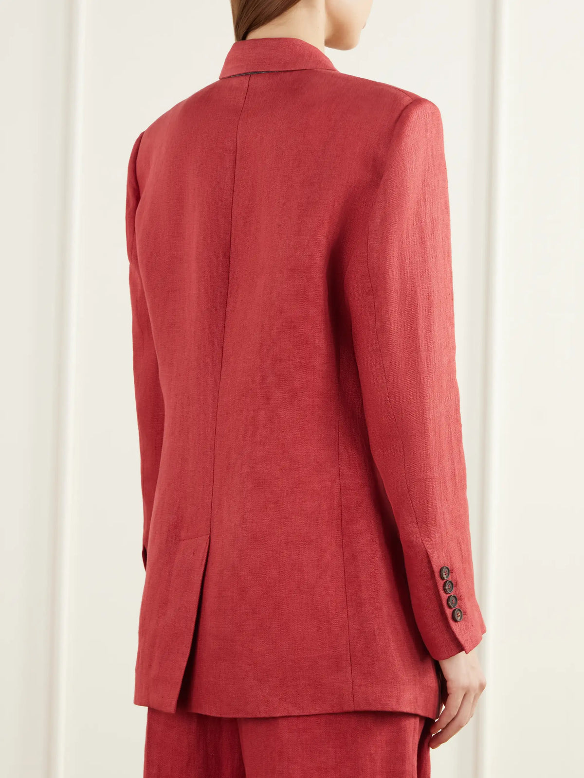 Brunello Cucinelli Double-breasted Linen-canvas Blazer