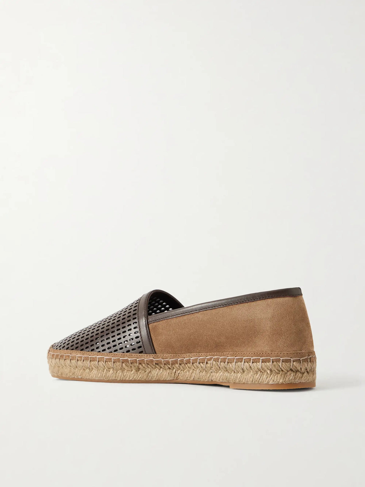 Bead-embellished Suede And Laser-cut Leather Espadrilles