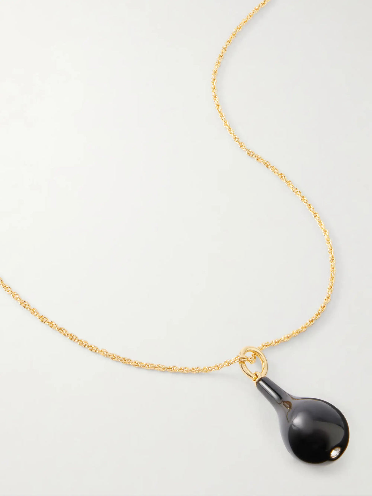 Drop Gold-plated Onyx Necklace