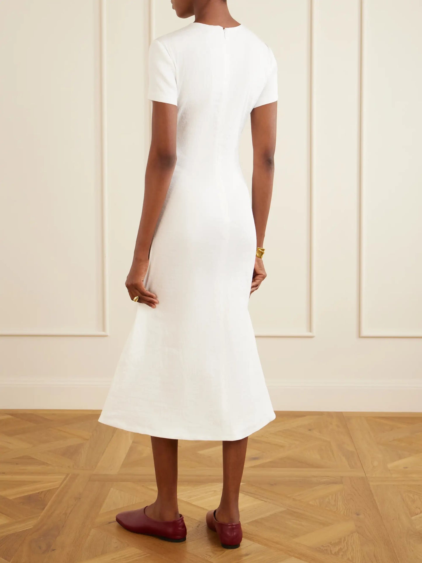 The Ridley Linen-blend Midi Dress