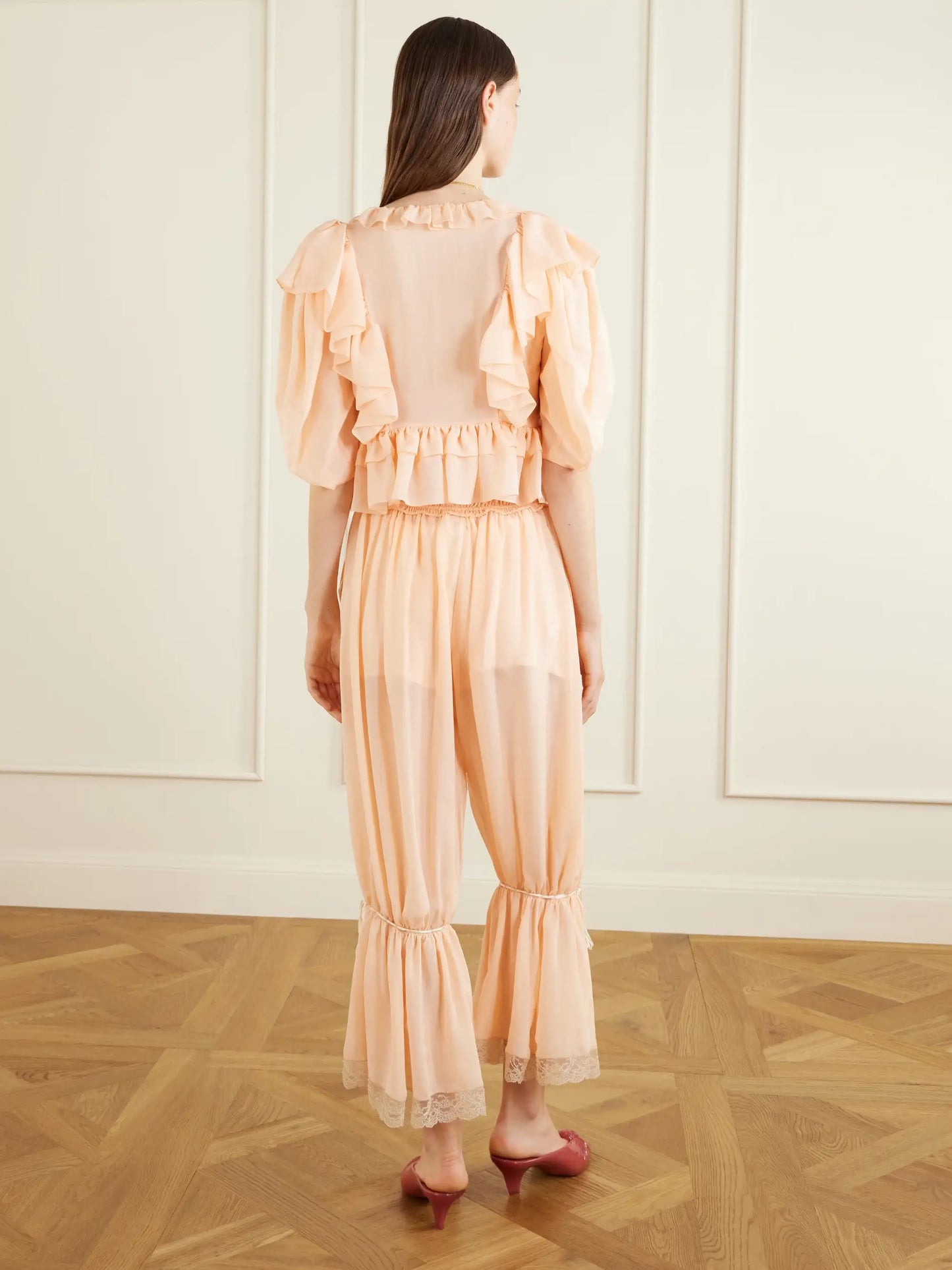 Ruffled Silk-charmeuse Blouse