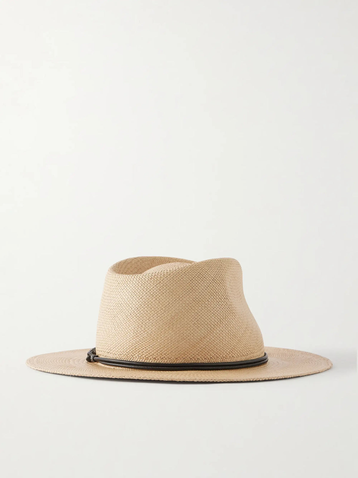 Embellished Ribbon-trimmed Straw Hat