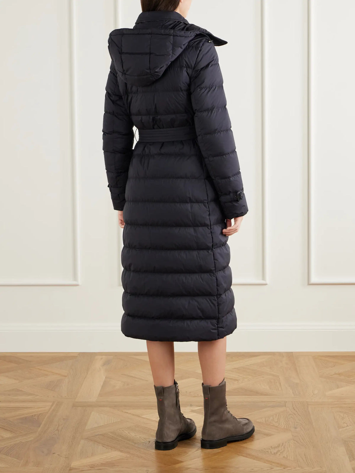 Burberry Belted Double-breasted Quilted Padded Shell Coat