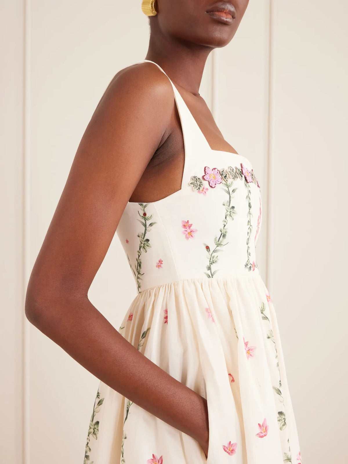 Agua by Agua Bendita Barbara Floral-printed Cotton Midi Dress
