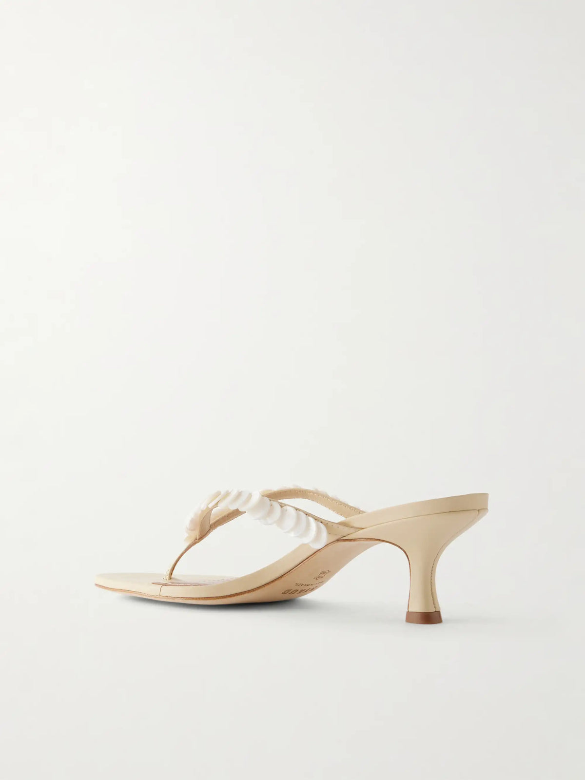 STAUD Freja 60 Paillette-embellished Leather Thong Sandals