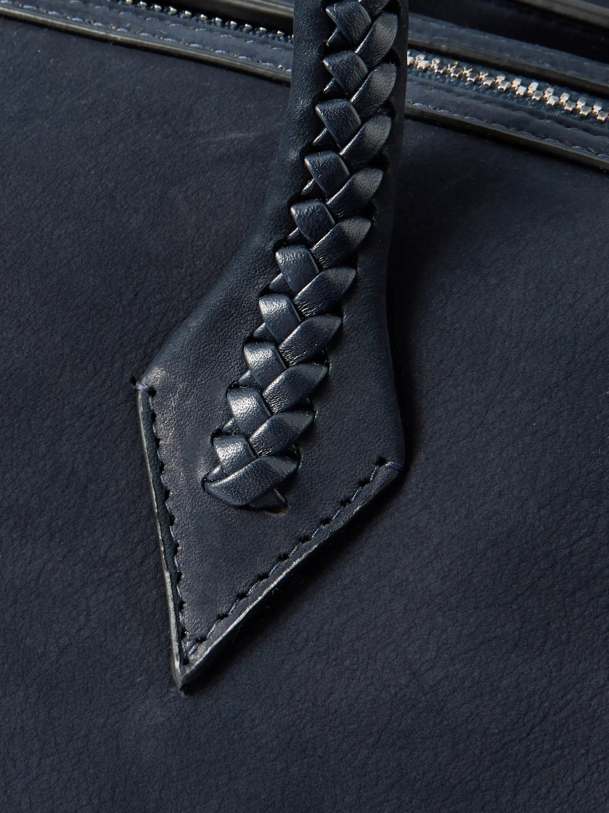 Vérité City Braided Leather-trimmed Nubuck Tote