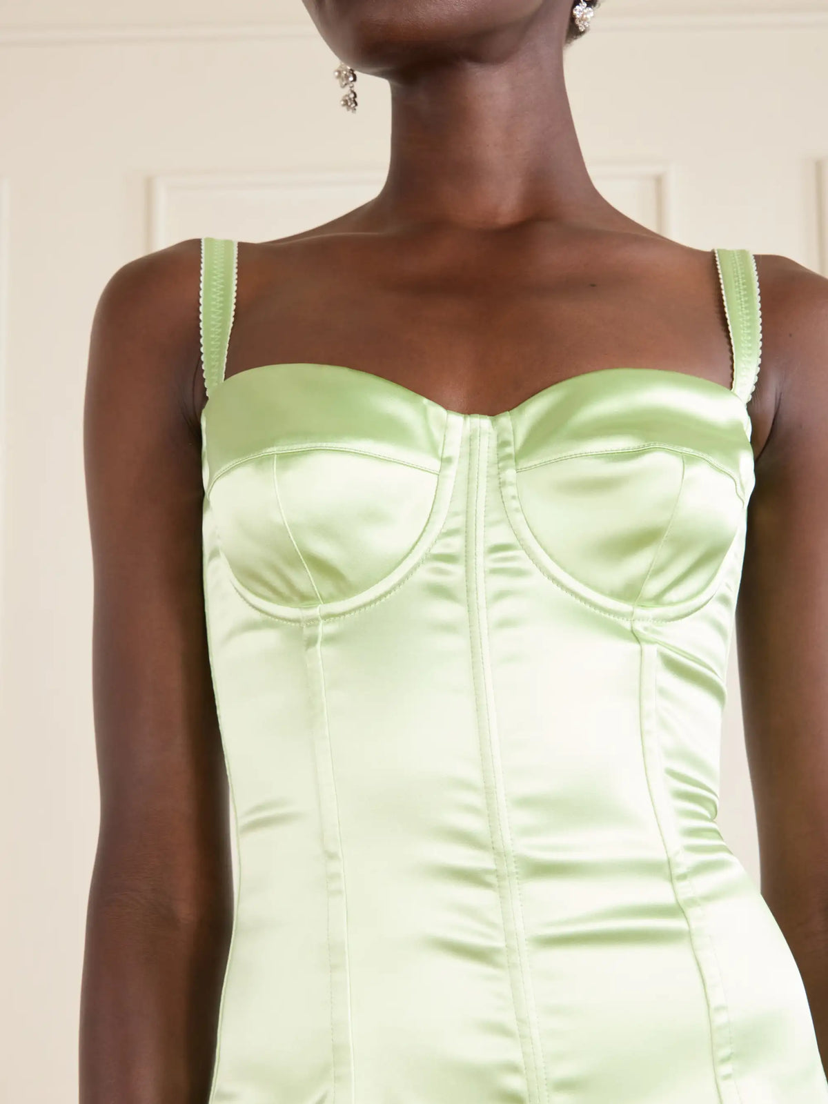 Satin Bustier Midi Dress