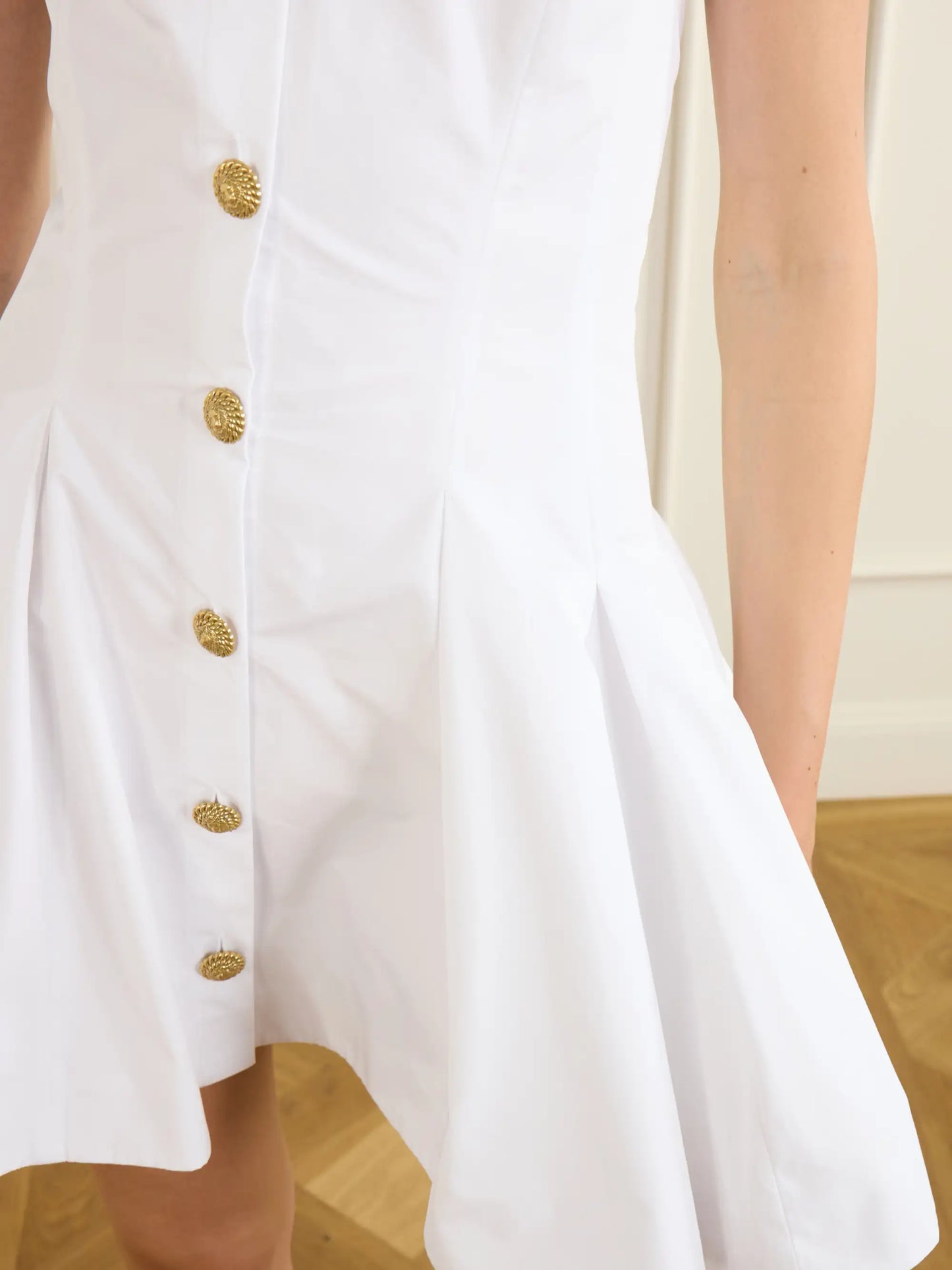 Halterneck Cotton-poplin Mini Dress