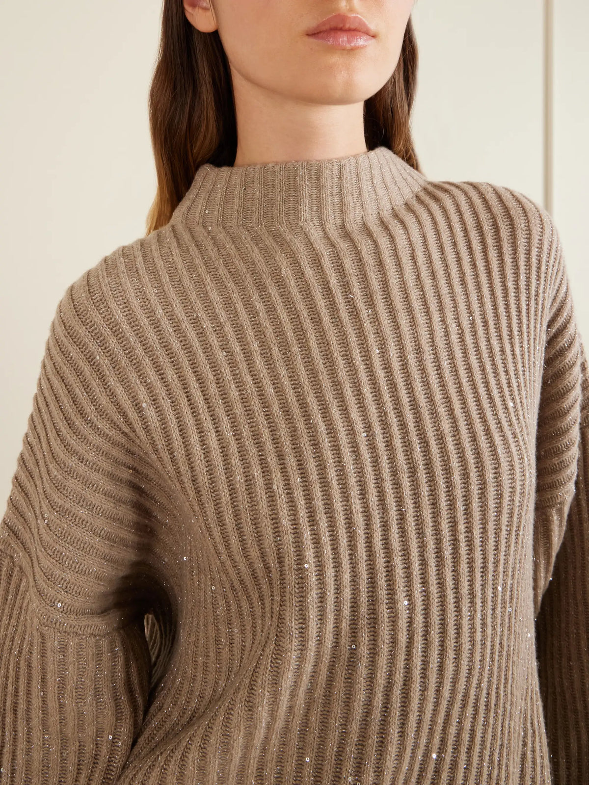 Brunello Cucinelli Sequined Ribbed-knit Sweater