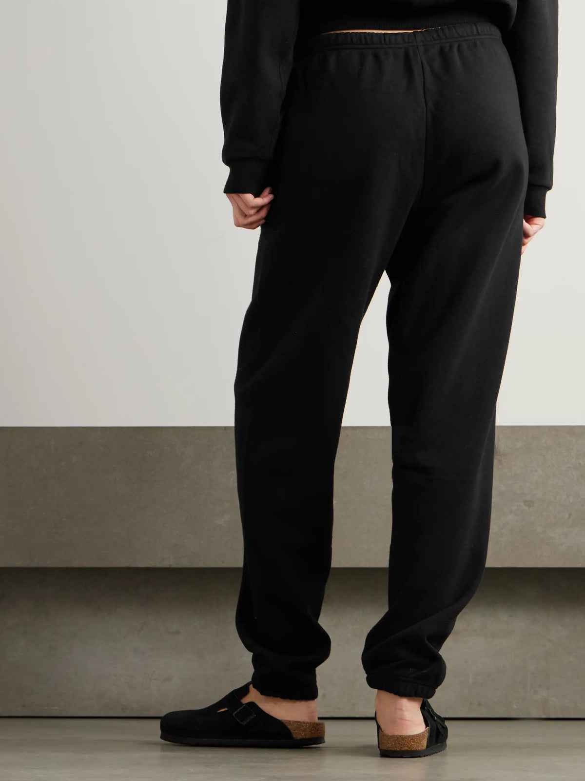 SKIMS Cotton-blend Fleece Track Pants - Onyx