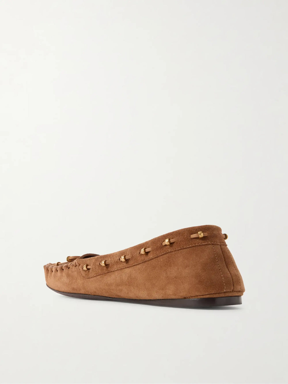 Milly Embellished Whipstitched Suede Loafers