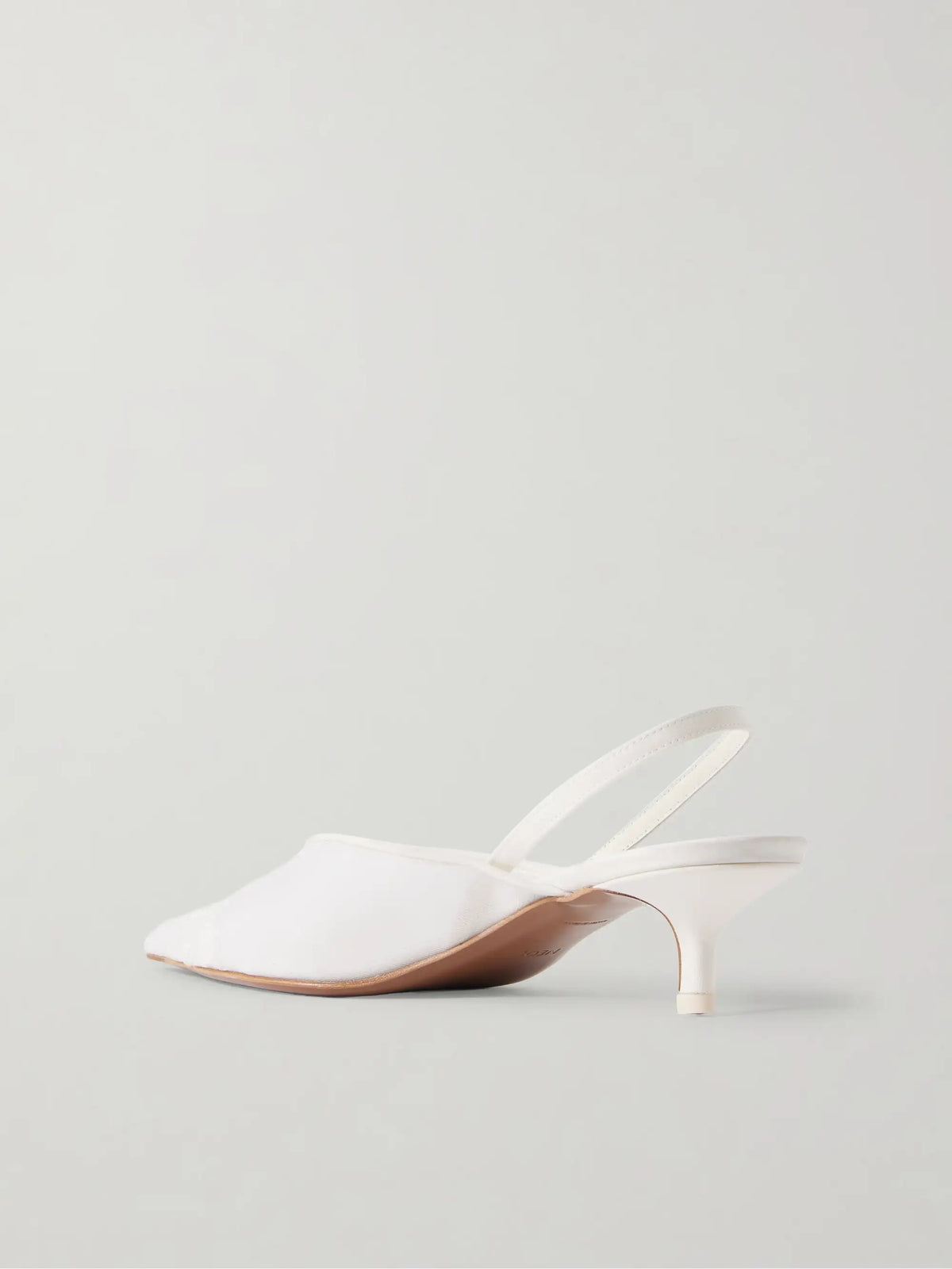 Irena Lace And Satin-trimmed Mesh Slingback Pumps