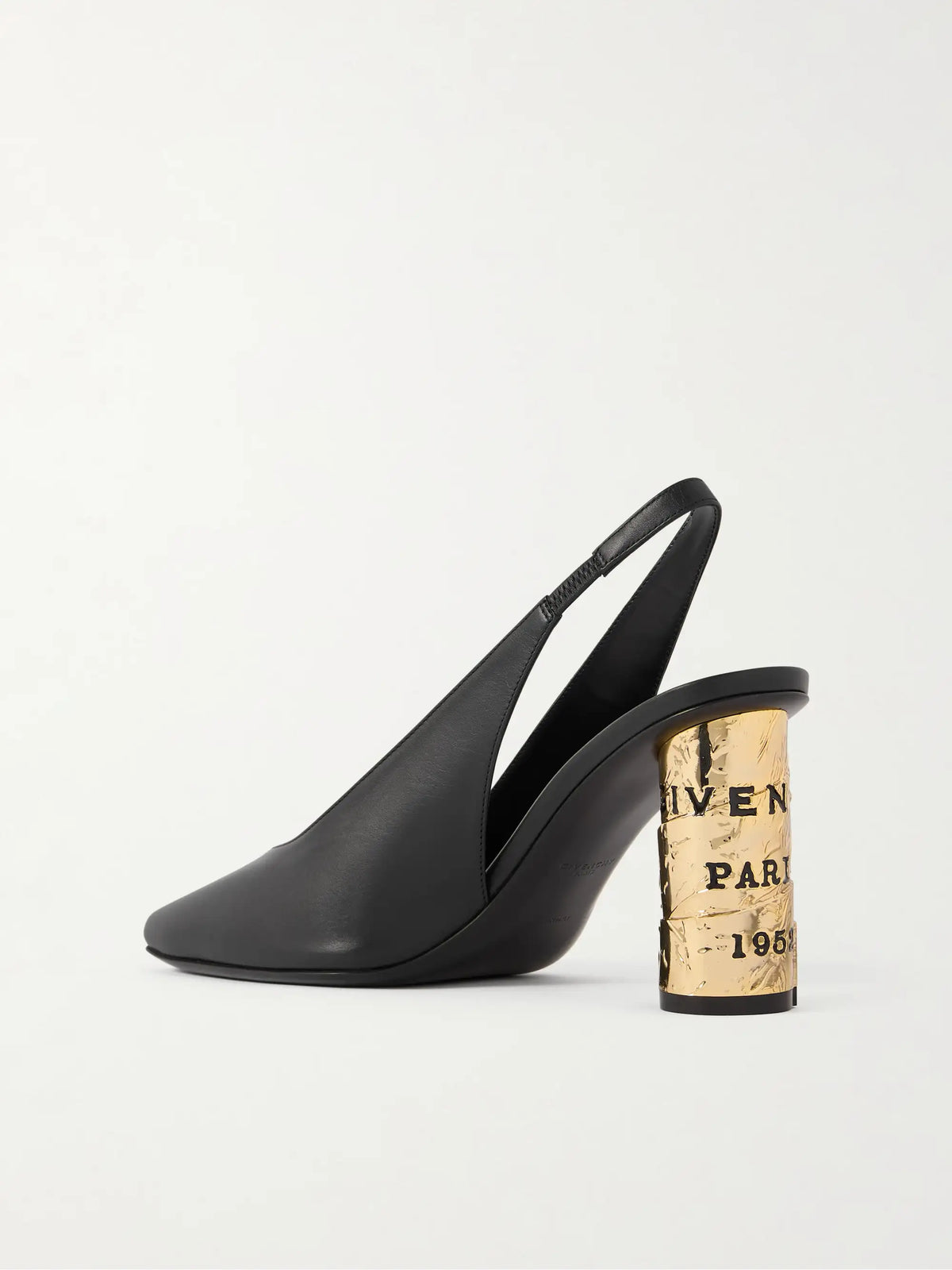 Tape Leather Slingback Pumps