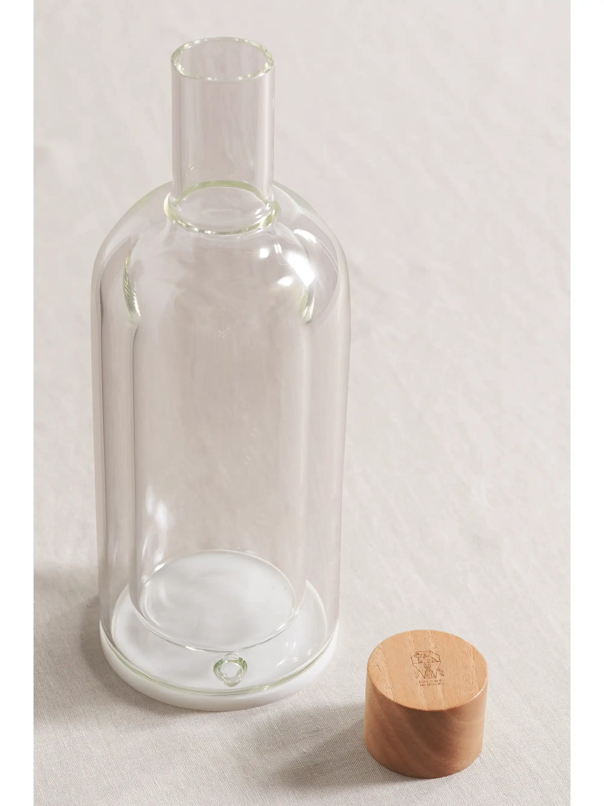 Glass And Walnut Wood Bottle