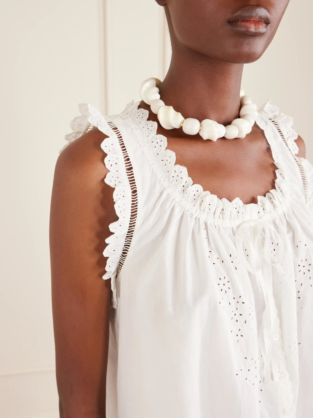 Nessie Broderie Anglaise Organic Cotton Mini Dress