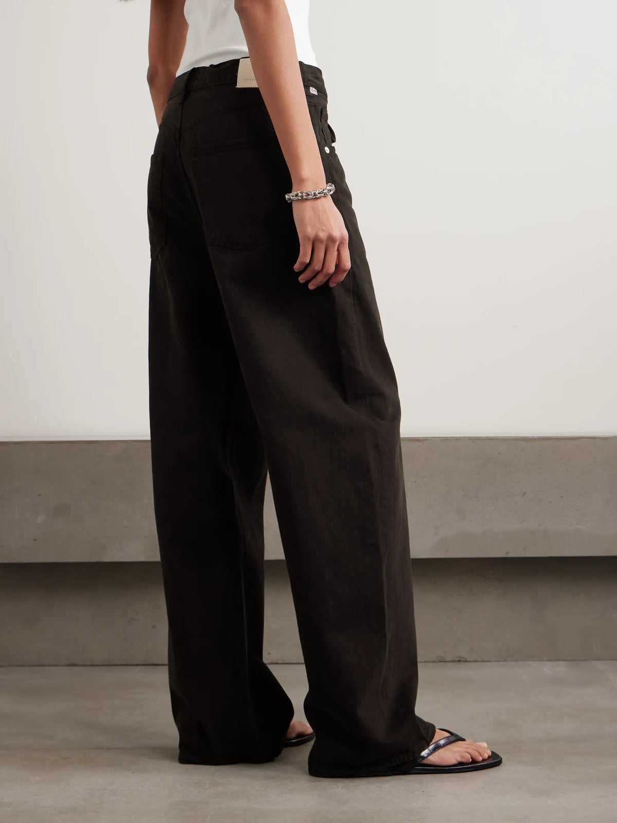 Brynn Drawstring Mid-rise Wide-leg Jeans