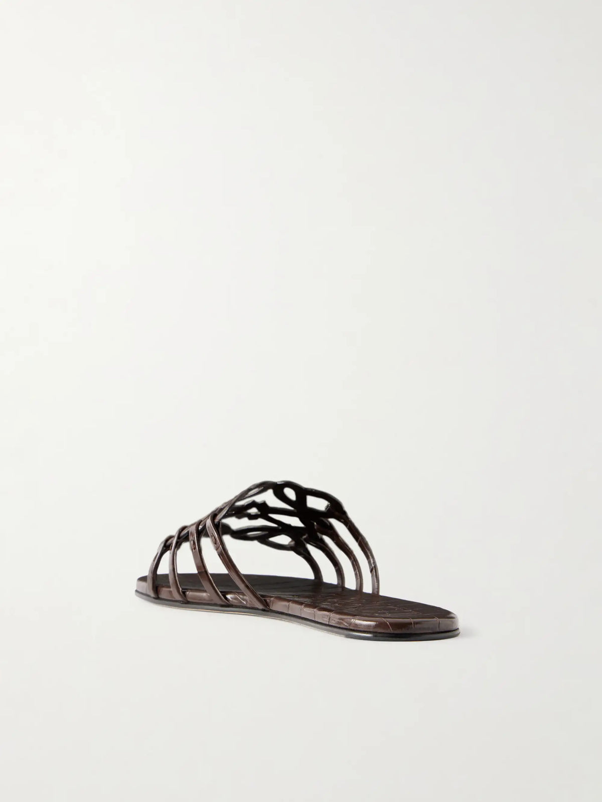 Petal Anagram Croc-effect Leather Slides