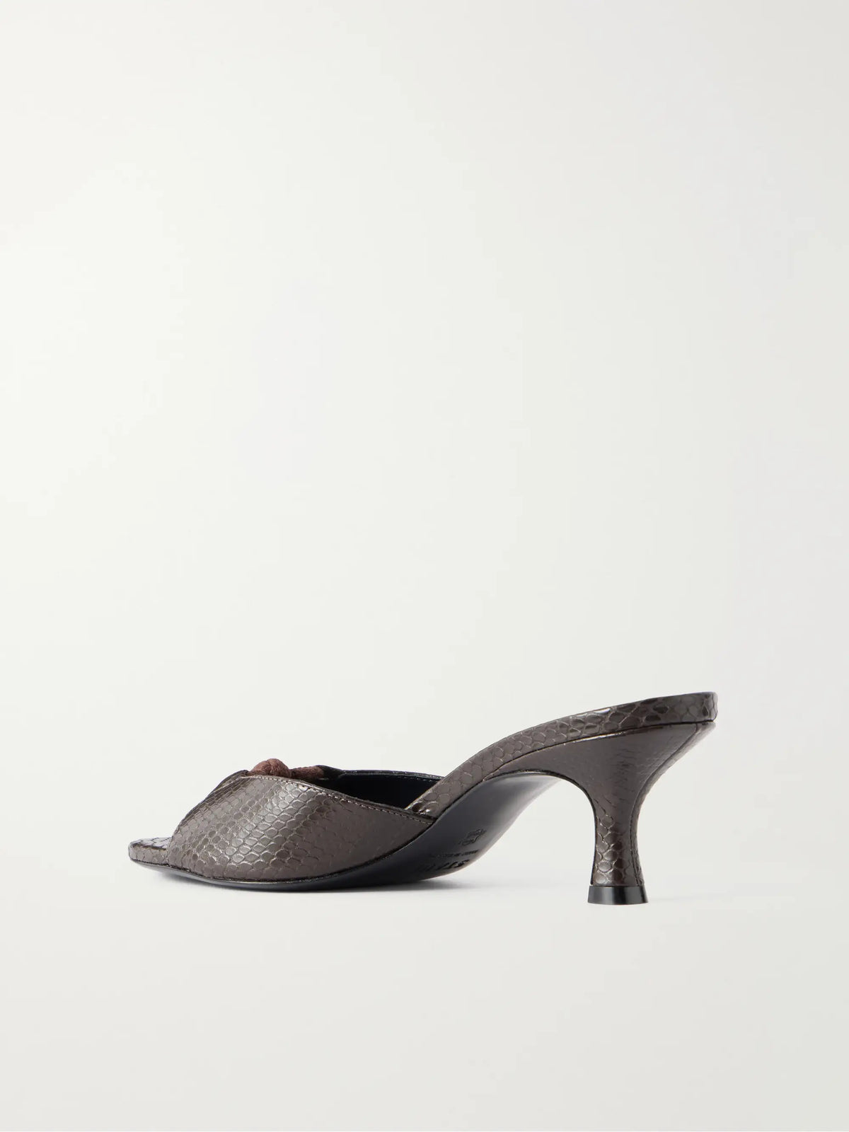 STAUD Brynn 70 Snake-effect Leather Mules
