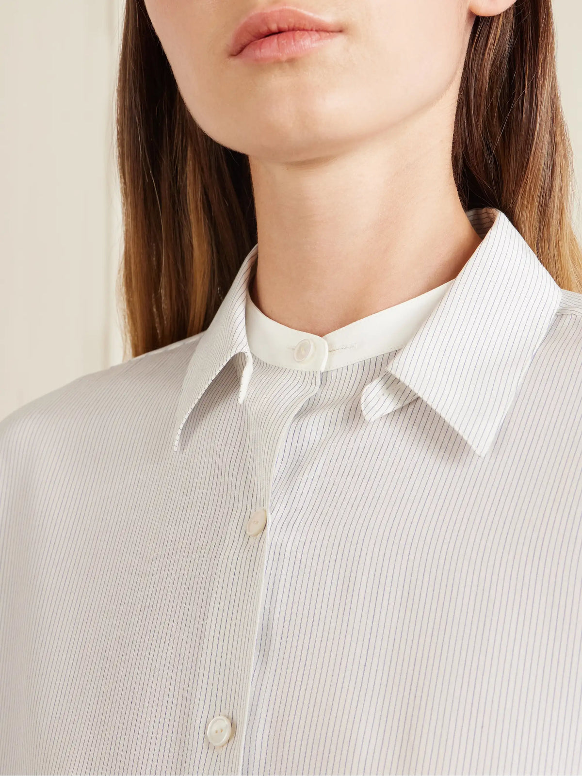 Fiora Pinstriped Silk Shirt