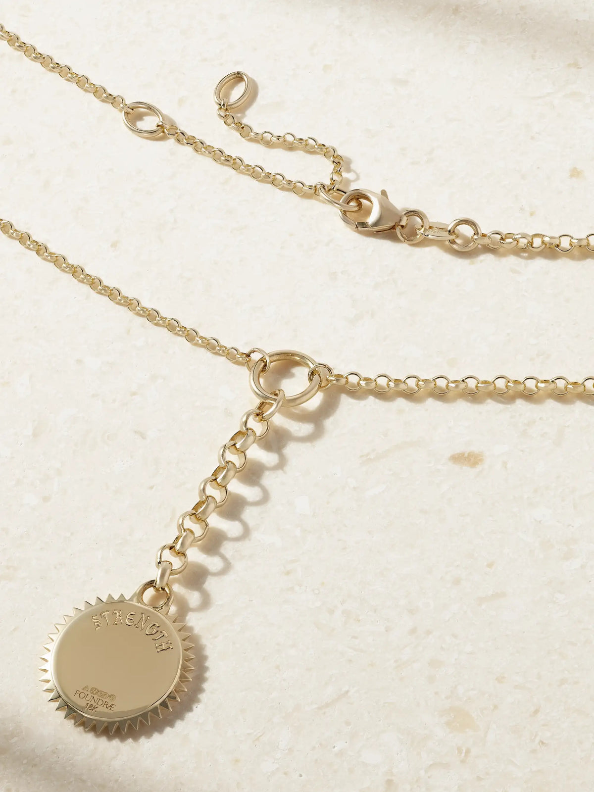 Solar & Lunar + Small Mixed Belcher 18-karat Gold Diamond Necklace