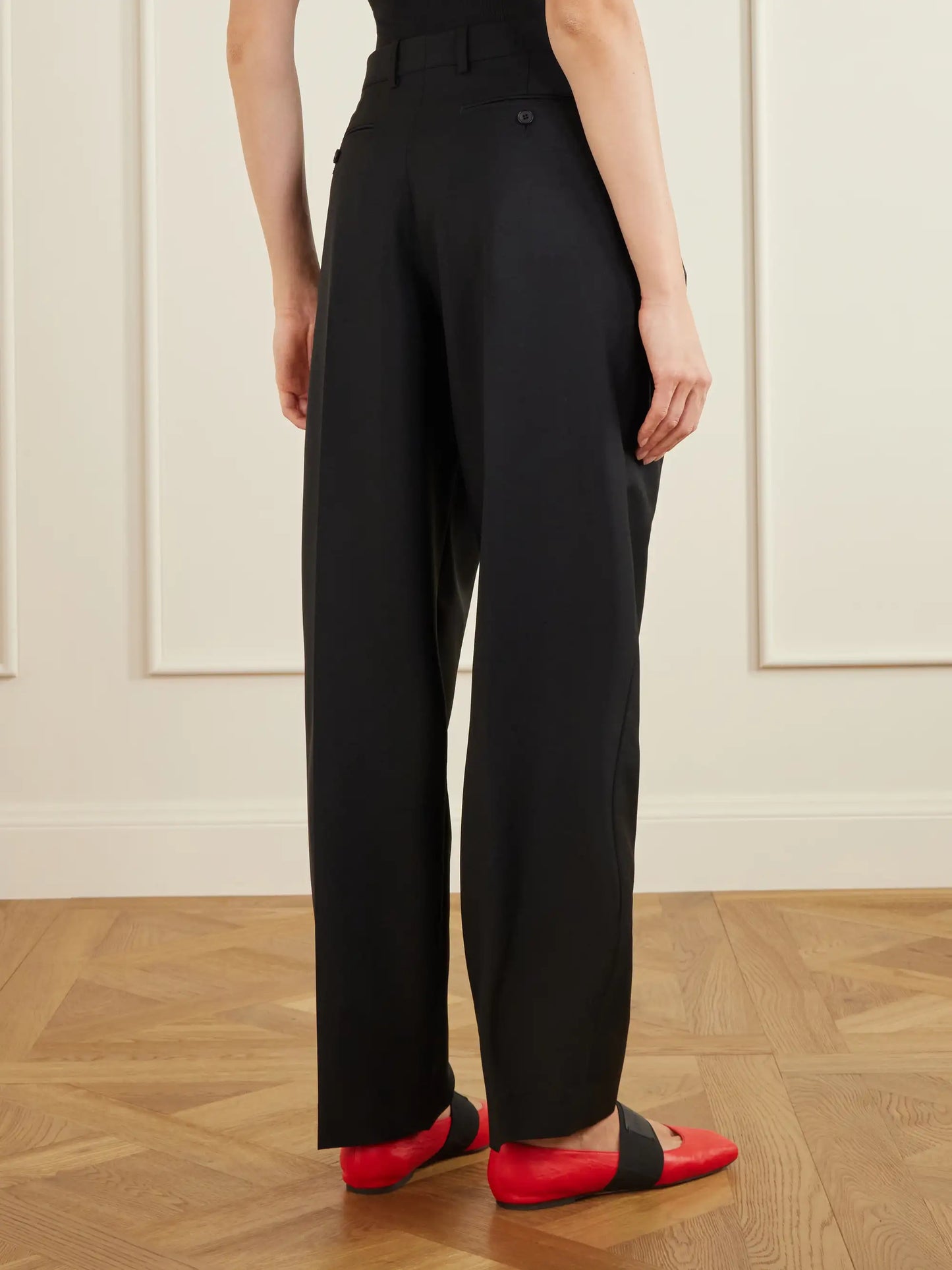 Pleated Wool And Mohair-blend Wide-leg Pants
