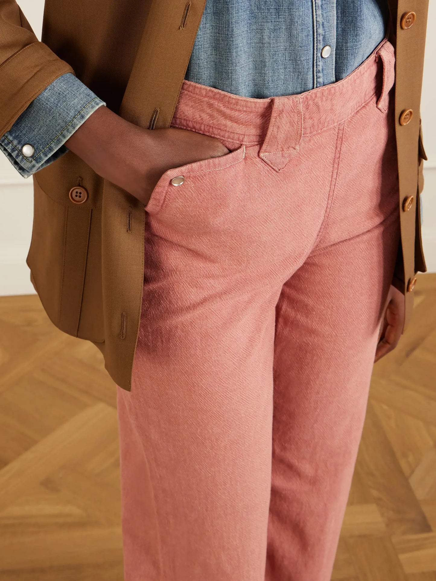 Billie Cotton And Linen-blend Flared Pants